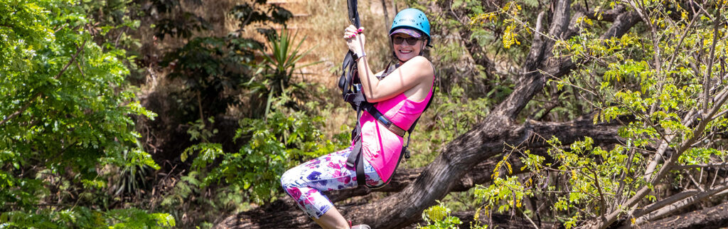 Zipline in the Keawe Forest at Coral Crater Adventure Park