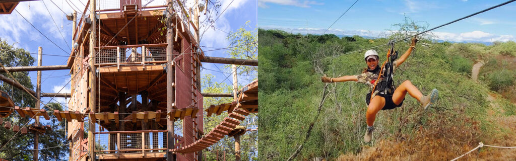 Adventure Tower and zipline combo package at Coral Crater