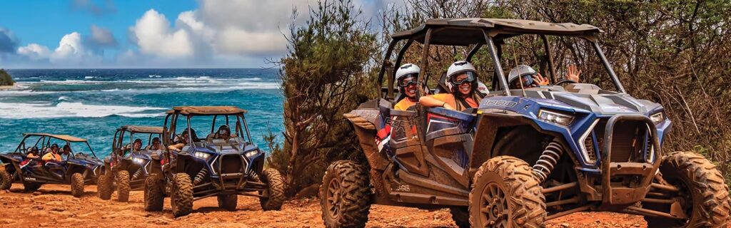ATVs ride along the south shore of Kauai
